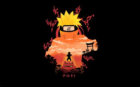 Naruto Wallpaper 4K, Digital Art, Black background.